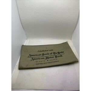 American Bank of  De Soto MO Zipper Deposit Cash Money Checks Bag Pouch Vintage